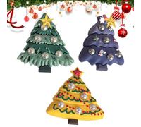 Fridge Magnets - 3D Christmas Tree Decoration, 3pcs, 3D Christmas Tree Fridge Magnets, Waterproof Magnetic Stickers | Holiday Refrigerator Decoration for Whiteboard, Office, Winter Home Festive Season