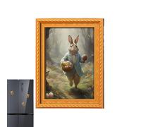 Fridge Magnets - 8x6cm Adorable Wooden Bunny Pattern Magnetic Clips Practical Organization Tools | Cabinets School Workspaces Photo Reminder Display Holiday Festive Use