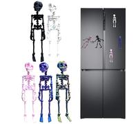 Fridge Magnets, Skeleton Magnetic Stickers, 7.09in 3D Printed, 5pcs Set of Skull, Spooky Poseable Magnet for Women, Men, Adults, Kitchen Or, Bedroom, Frontyard, Great Gift