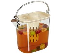 Fridge Pitcher | 1200ml Wide Mouth Clear Jug - Fridge Water Pitcher With Lid, 19x9.5x16cm | For Home Kitchen Apartment Restaurant Hot/Cold Tea Juice Beverage Lemonade