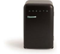 CREATE / RÉTRO FRIGO 83.5 ARGENT/Réfrigérateur noir avec poignée vert sauge / 98W, basse consommation, 2 étagères, régulateur de température, porte-bouteilles, 56x54x84cm.