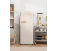 CREATE Réfrigérateur rétro Retro Fridge 150 Gold, 281L, blanc cassé, poignée dorée, congélateur