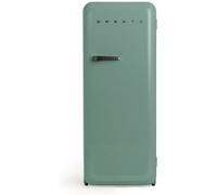 CREATE / RETRO FRIDGE 150 BLACK/Réfrigérateur vert sauge avec poignée noir et congélateur 281L / 102W, faible consommation, 150 cm, 3 étagères, régulateur de température, 60x60x150 cm