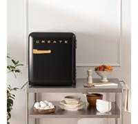 FRIDGE RETRO 48L - Réfrigérateur Rétro Noir & Bois