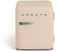 CREATE / RETRO FRIDGE 50 SAGE/Réfrigérateur sable poignée vert sauge/ 85W, minibar, une étagère, design rétro, 50 cm, deux étagères, capacité de 48L, basse consommation, 50x44x49,8 cm