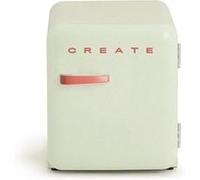 CREATE / RETRO FRIDGE 50 TERRACOTA/Réfrigérateur vert pastel poignée brique/ 85W, minibar, une étagère, design rétro, 50 cm, deux étagères, capacité de 48L, basse consommation, 50x44x49,8 cm