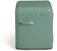 CREATE / RETRO FRIDGE 50 SAGE/Réfrigérateur vert sauge poignée vert sauge/ 85W, minibar, une étagère, design rétro, 50 cm, deux étagères, capacité de 48L, basse consommation, 50x44x49,8 cm