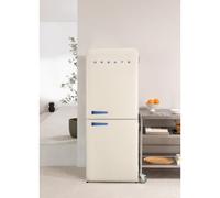 FRIDGE RETRO COMBI 401L - Réfrigérateur Combiné De Style Rétro Blanc Cassé