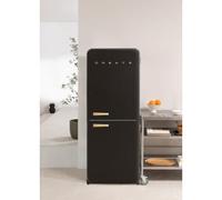 CREATE - Réfrigérateur combiné FRIDGE RETRO COMBI 401L - Rétro noir, poignée bois, No Frost