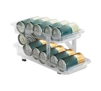 Fridge Soda Can Organizer, Stacking Can Dispenser, Automatic Rolling Rack, Space-Saving Design, Adjustable & Durable, Kitchen & Pantry Storage, Transparent, 1-Pack
