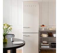 CREATE Réfrigérateur combiné Stylance 330L – style rétro blanc cassé – No-frost