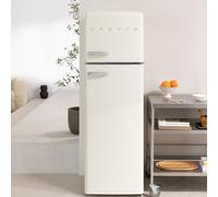 CREATE Réfrigérateur combiné Stylance Top 246L – style rétro – blanc cassé