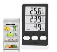 Fridge Temperature Gauge, Digital Humidity Meter, Freezer Thermometer Monitor, Accurate Readout Display, Wide Temp Range, Supermarket Home Cooler Use, 3.94x2.36 Inches White 1 Piece