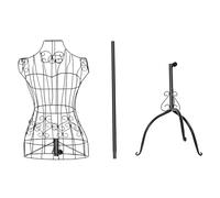 Fridgestea Mannequin de couture en métal réglable Hauteur totale 140-160cm, Mannequin de vitrine vintage en fil de fer pour magasin de vêtements, Buste décoratif pour atelier de couture/stands de