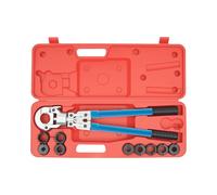 Fridgestea Pince à sertir professionnelle 16-32 mm | Pince à sertir hydraulique avec pression 6T et tête rotative à 360° | Kit complet de pinces à sertir pour tubes PEX, PB et cuivre avec mallette à