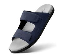Frido Sandales confortables à double sangle pour homme avec semelle rembourrée et dos rebondissant, semelle zéro goutte pour soutien de la voûte plantaire, soulagement de la douleur, légères