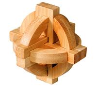 Fridolin - 17495 - Puzzle - Casse Tête Bambou - Double Disque - Niveau 3 Dilemme