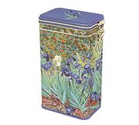 Fridolin 19409 - Boîte de conservation/café en métal avec fermeture à étrier - Volume : env. 1,4 l - Vincent van Gogh : iris