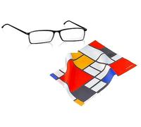 Fridolin Chiffon de nettoyage pour lunettes - Motif : Mondrian, Bauhaus - Microfibre, Composition : 80 % polyester, 20 % polyamide - Dimensions : 18 x 12,5 cm