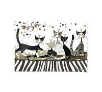 Fridolin Chiffon de nettoyage pour lunettes - Motif : Rosina Wachtmeister, chat sépia, microfibre, composition : 80 % polyester, 20 % polyamide - Dimensions : 18 x 12,5 cm