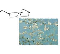 Fridolin Chiffon de nettoyage pour lunettes - Motif : Van Gogh, fleur d'amandier, microfibre, Composition : 80 % polyester, 20 % polyamide - Dimensions : 18 x 12,5 cm