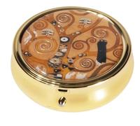 Fridolin Gustav Klimt Pilulier Rond en métal pour comprimés Arbre de Vie