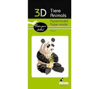 Fridolin Modèle en papier 3D Panda, 5 x 6,5 cm.