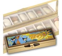 Fridolin Petite boîte à pilules 7 jours en métal - Dimensions : env. 10,1 × 3,5 × 1,7 cm, intérieur avec miroir - Motif : Rosina Wachtmeister - Dolce Vita