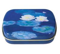 FridolinEdition Boîte à pilules, boîte à bonbons en métal - Monet, nénuphars - Dimensions : 6,3 x 2,8 x 6,6 cm