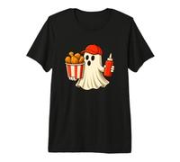 Fried Chicken Halloween Ghost Foodie Halloween Delivery Man T-Shirt Haut de Gamme