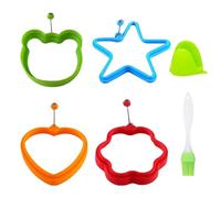 Fried Egg Ring - Fried Egg Mould | Silicone Egg Ring For Frying | 4pcs Multicolored Egg Cooking Ring Molds | Food Grade Egg Cooking Rings | Nonstick Egg Cooking Rings In 4 Shapes for Frying Eggs