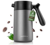 Friedewald® Cafetière à piston isotherme en acier inoxydable 1 l - Élégante cafetière pour l'extérieur, le camping, les voyages - Double paroi isolée - Cafetière à piston - 8 tasses