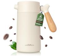 Friedewald® Thermo French Press - Pour café et thé - 1 l/8 tasses - Pour le camping et la maison - Double paroi isolée - Cafetière française - Acier inoxydable - Effet thermique 8h