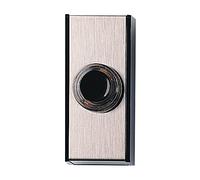 Friedland D611 Bouton de sonnette filaire « Gem » Effet chrome brossé/noir (non éclairé)