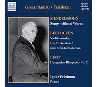 Friedman, Ignaz - Mendelssohn : Romances sans Paroles-Beethoven, Liszt [Import]