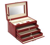 FRIEDRICH_L Friedrich Lederwaren Jolie boîte à bijoux avec serrure et miroir Rouge