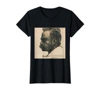 Friedrich Nietzsche ECCE Homo Philosophe Penseur Philosophie Penseur T-Shirt Graphique avec Valeur, Femme, Noir, L
