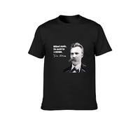 Friedrich Nietzsche Music Quote T-Shirt Mens Black Unisex Tees Shirt S