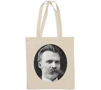 Friedrich Nietzsche Sac fourre-tout en coton naturel avec photo de philosophe allemand Blanc