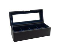 Friedrich23 - Boîte à montres Cross Grain avec couvercle en verre noir - Espace pour 4 montres - Synthétique fine