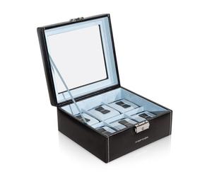 Friedrich23 Coffret Bond pour 6 Montres Avec Fenêtre - Noir