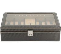 Friedrich23 - Montres valise avec lumière LED carbone 9 montres brun foncé 32059-3