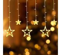 Friedwohl Etoiles 2.3M 138 LED String Lights Christmas Light with Plug IP44 Waterproof Connectable Warm White Indoor Outdoor Decoration Window Warm White