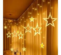 Friedwohl Etoiles 2.3M 138 LED String Lights Christmas Light with Plug IP44 Waterproof Connectable Warm White Indoor Outdoor Decoration Window Bedroom Patio