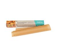 Frieling Lot de 30 feuilles de papier sulfurisé non blanchi, revêtement en silicone anti-adhésif double face, feuilles prédécoupées sur rouleau, 33 x 41,9 cm, pour la cuisson, la friture à l'air, l'emballage à la vapeur