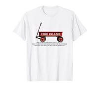 Friend de Vacances d'été sur la Plage en Chariot Rouge rétro de Fire Island T-Shirt