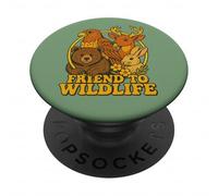 Friend to Wildlife Conservation Nature Lover Animal Lover Eco PopSockets PopGrip Adhésif