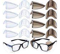 Frienda 8 paires latérales lunettes de sécurité protections latérales transparent glissement bouclier antidérapant adapté à petites lunettes moyennes plus grande protection de sécurité (transparent et