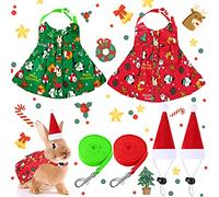 Frienda Lot de 4 vêtements de Noël pour Cochon d'Inde avec Bonnet de Père Noël, Costume de Cochon d'Inde pour Lapin, Hamster, Furet, Lapin, Chinchilla