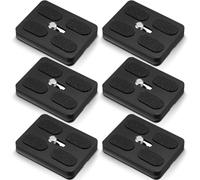 Frienda Lot de 6 plaques de fixation Pu50 à dégagement rapide avec vis 6,35 mm 50 mm - Plaque de montage universelle en métal pour trépied d'appareil photo reflex numérique - Tête sphérique - Noir